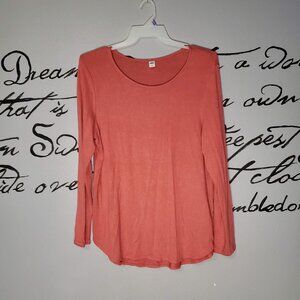 Old Navy Coral Long Sleeve Scoop Neck Pullover Lightweight Sweater, XL